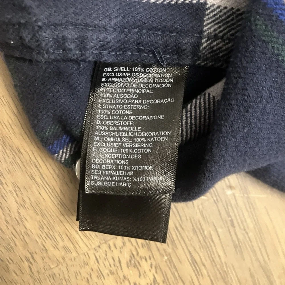The North Face Shirt Mens XL Blue White Plaid Flannel‎ Button Up Outdoor